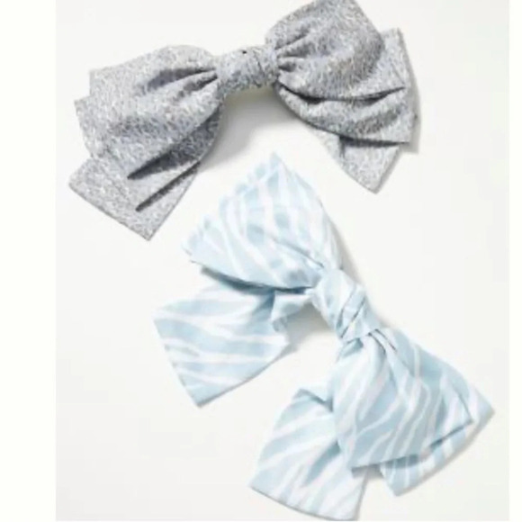 Anthropologie Printed Bow Barrette Set - Picture 1 of 1